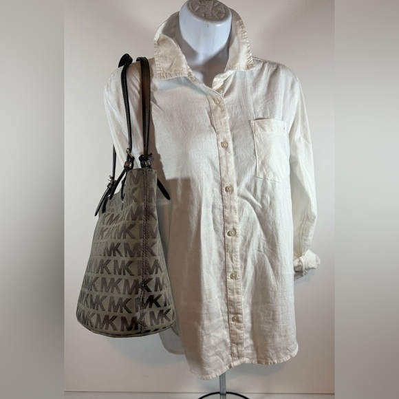 Michael Kors Jet Set Travel Top Zip Signature Monogram Tote Handbag for Women - Picture 2 of 14